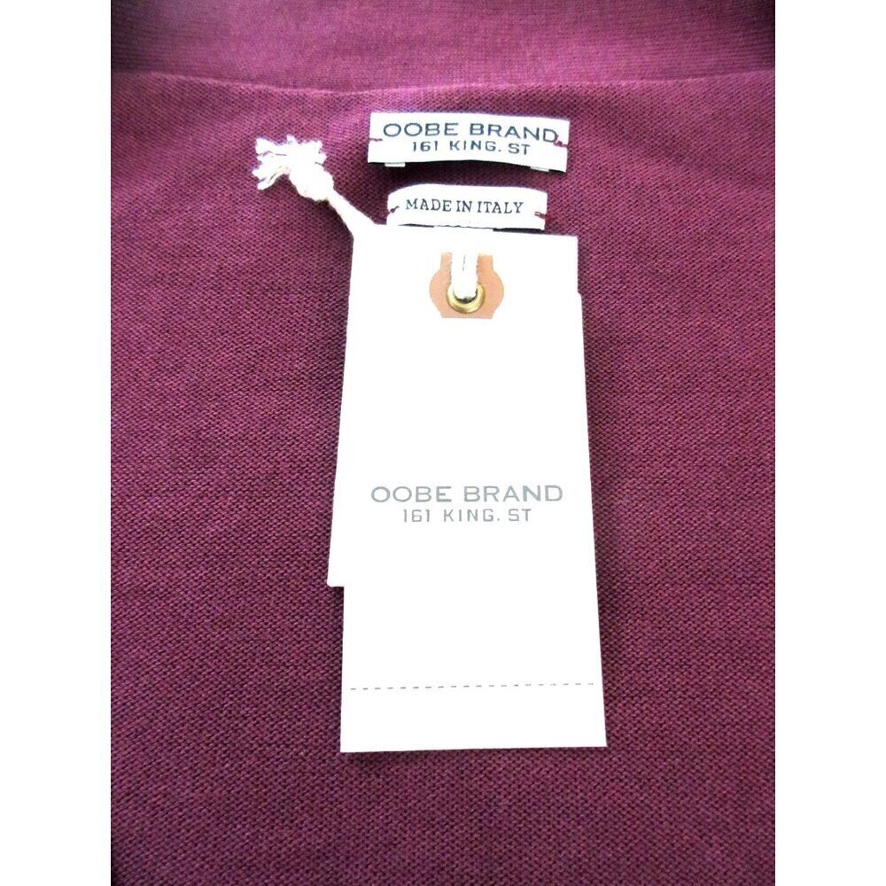 OOBE Brand Men's Ashworth Cotton Cardigan Italian Made Sweater Currant Red NWT - Picture 6 of 9